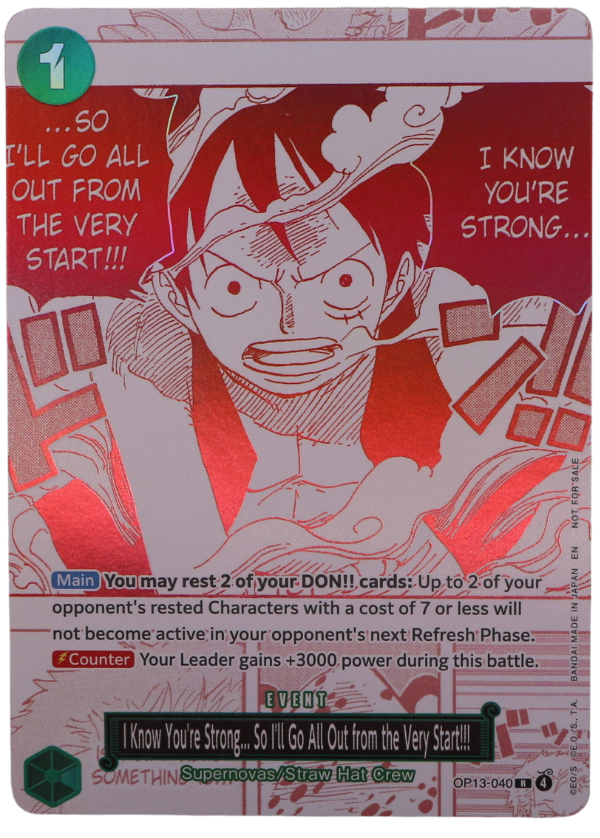 I Know You're Strong... So I'll Go All Out from the Very Start!!! R / OP13-040 (ENG) - Single