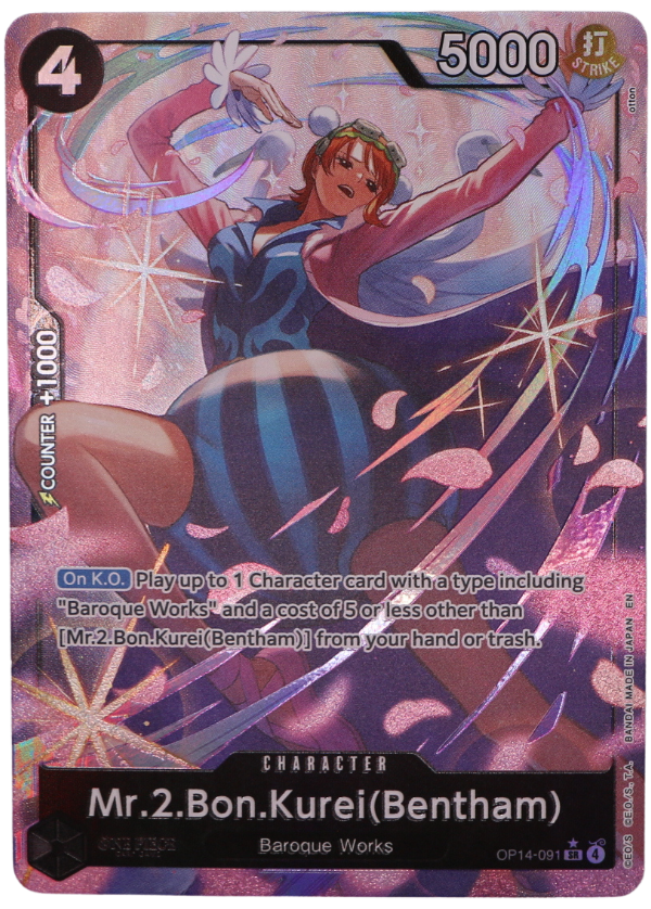 Mr.2.Bon.Kurei(Bentham) Alt Art SR /  OP14-091 (ENG) - Single