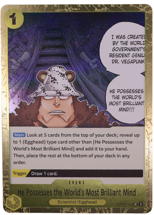 He Possesses the World's Most Brilliant Mind Alt Art UC PRB02 / OP07-114 (ENG) - Single